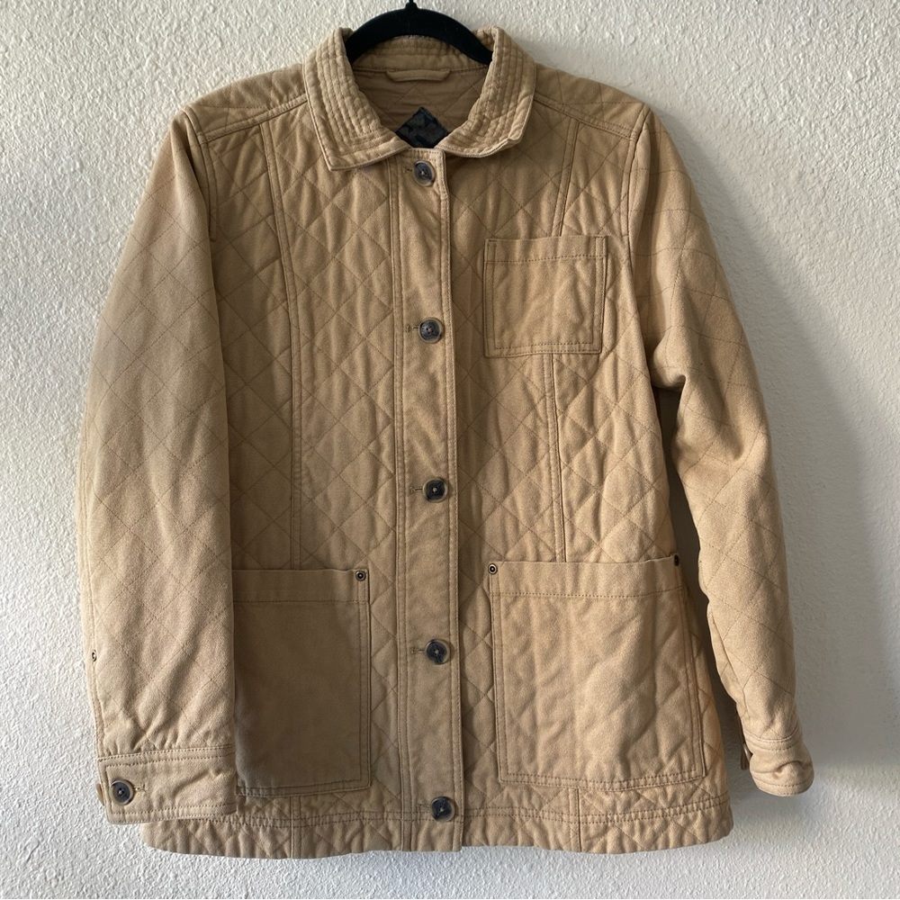Pendleton Tan Quilted Jacket Coat with Buttons, Size SML - Picture 5 of 14